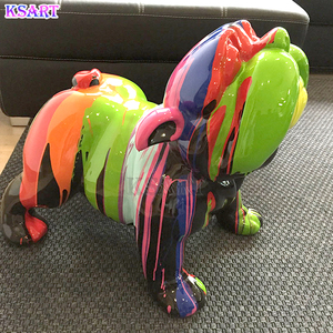 <span class=keywords><strong>Bulldog</strong></span> Negro, Estilo Europeo y Americano, Perro Pintado con Graffiti, Joyería, Exhibición Creativa para Tiendas, Artesanía de Resina - Product Image 4