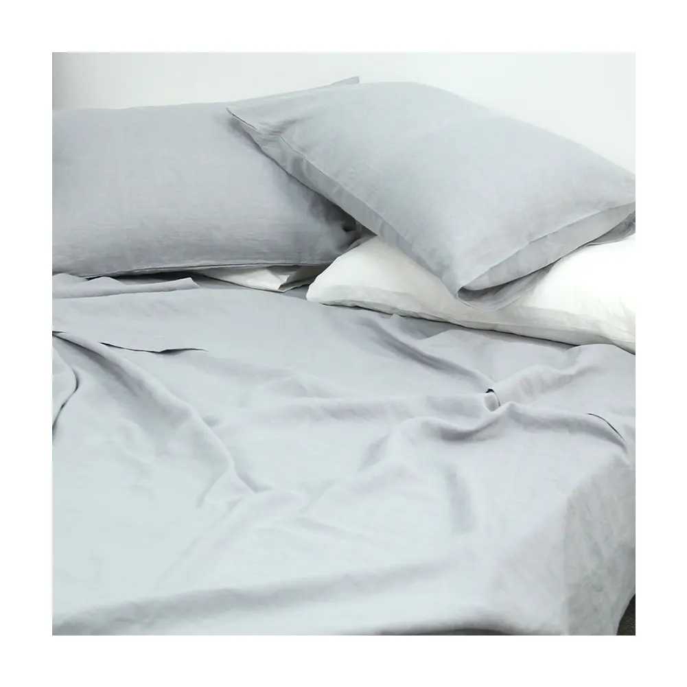 Wholesale 4 Pieces Luxury King Size White Bed Linen Sheet Bedding Set For Home