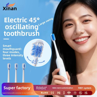 Smart 45 °   Brosse à dents électrique sonique 4 modes 3 intensités IPX7 étanche Type C pour soins bucco-dentaires à domicile OEM ODM.