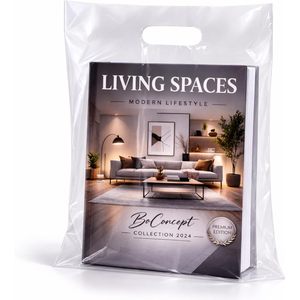 Clear Plastic Shopping <b>Bags</b> 12x15 Inch 1.25Mil Thick Glossy Retail With Die Cut Handles <b>Medium</b> <b>Size</b> For Small Package - Product Image 1