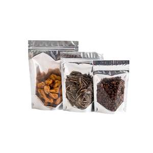 Sachet Doypack refermable avec fermeture éclair pour aliments, 100 microns, transparent, hermétique, en Mylar, avec impression en gravure - Product Image 2