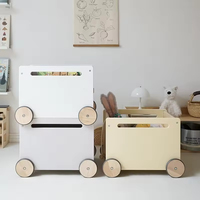 Armoire de rangement multifonctionnelle en bois pour enfants meubles de chambre d'enfants éducation précoce jouet de jeu de rôle avec chariot