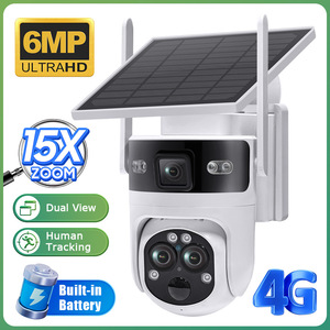 Wistino 4G telecamera di rete solare Auto Tracking 15X Zoom riconoscimento facciale a bassa potenza uso domestico tre lenti scheda di memoria fotocamera 6MP PTZ - Product Image 2