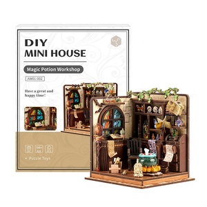 Rumah Miniatur Puzzle Kayu 3D 2025, Model Rumah Mini Rakitan Kreatif Buatan Tangan, Kit Miniatur untuk Dekorasi Rumah - Product Image 6