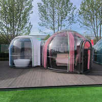 Maison dôme moderne en polycarbonate pour glamping entièrement fermée Camping transparent Hébergement géodésique pour hôtels
