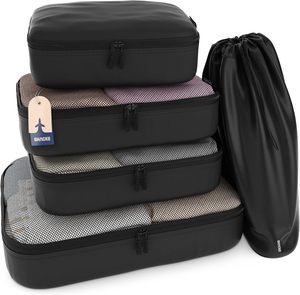 Ensemble de 6 sacs organisateurs de valises légers et de qualité supérieure, organisateurs de bagages économiseurs d'espace, cubes de rangement imperméables pour voyages - Product Image 1