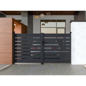 Porte d'entrée principale automatique en métal, design de clôture double en aluminium - Product Image 4