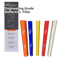 Rollo de Lámina Reflectante PET de Grado Ingeniería a Precio de Fábrica, Vinilo Autoadhesivo para Impresión Digital, Señales de Advertencia Publicitarias
