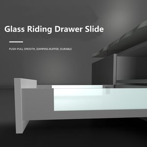 Full Extension Drawer <strong>Slides</strong> Custom Adjustable Rail <strong>Slide</strong> Rail Glass Riding <strong>Slide</strong> Rail with Led - Product Image 6