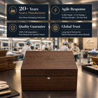 Boîte à montre de luxe en bois à fente unique, finition noyer, coussin en daim amovible, étui cadeau pour montre, personnalisation de marque OEM