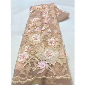 Perles Fleurs Français Haut Roman Conception Prix Raisonnable Suisse Dentelle Tissu Oem Bon Dernier Africain Guipure Pelucas Dentelle Avant - Product Image 2