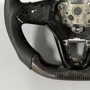 Volante de coche de cuero de fibra de carbono Real personalizado apto para Volkswagen VW Golf 8 GTI R volante de fibra de carbono - Product Image 3