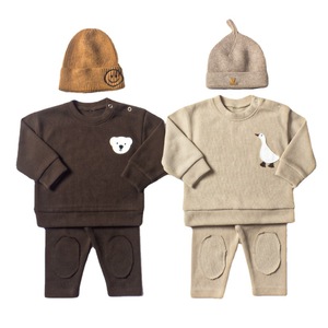 Bộ áo nỉ thêu hình gấu ngỗng phong cách châu Âu Mỹ cho bé trai, chất liệu vải gân, bộ đồ hai mảnh cho trẻ sơ sinh mùa thu - Product Image 5
