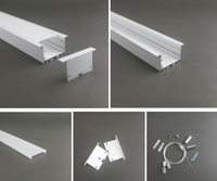 Profilé en alliage d'aluminium 6063-T5 pour bande LED, 65*35mm, extrusion pour décorations lumineuses, service de découpe