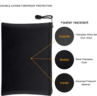 Sac à documents A4/A5 résistant au feu et à l'eau, personnalisable, avec fermeture à glissière pour argent, passeport et tablette
