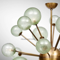 Lustre Sputnik en verre et laiton de style mid-century, luminaire de plafond rétro pour salle à manger, salon, décoration vintage pour la maison