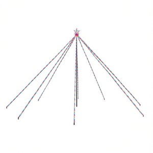 ต้นคริสต์มาสทรงกรวยพลาสติกสูงพิเศษ หลากสี ใช้แบตเตอรี่ พร้อมไฟ LED ติดตั้งง่าย - Product Image 1