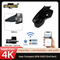 Cámara para Coche HOLROADX 4G Plug & Play para Jeep Compass 2.ª Gen. 2017-2026, Doble Lente, Modo de Estacionamiento 24H, DVR con 1 Año de Garantía