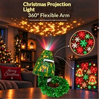 Proyektor LED Natal HD 6 Pola Peredupan Tanpa Tingkat Rotasi 360 Derajat Lampu Malam Dekoratif Suasana USB-Powered Grosir