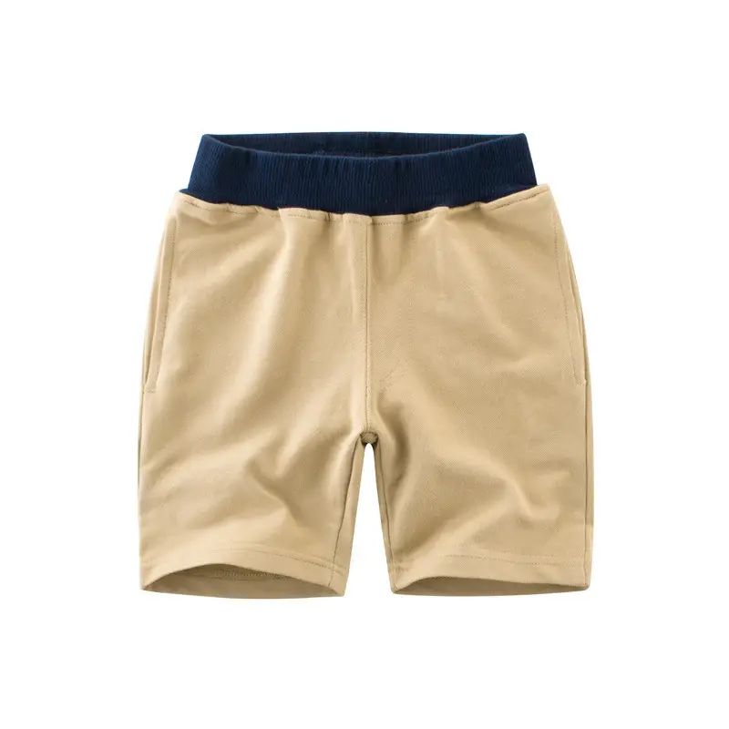 Pantalones cortos deportivos para niños, Shorts de algodón con Cintura elástica de Color liso, a la moda, de buena calidad, para verano