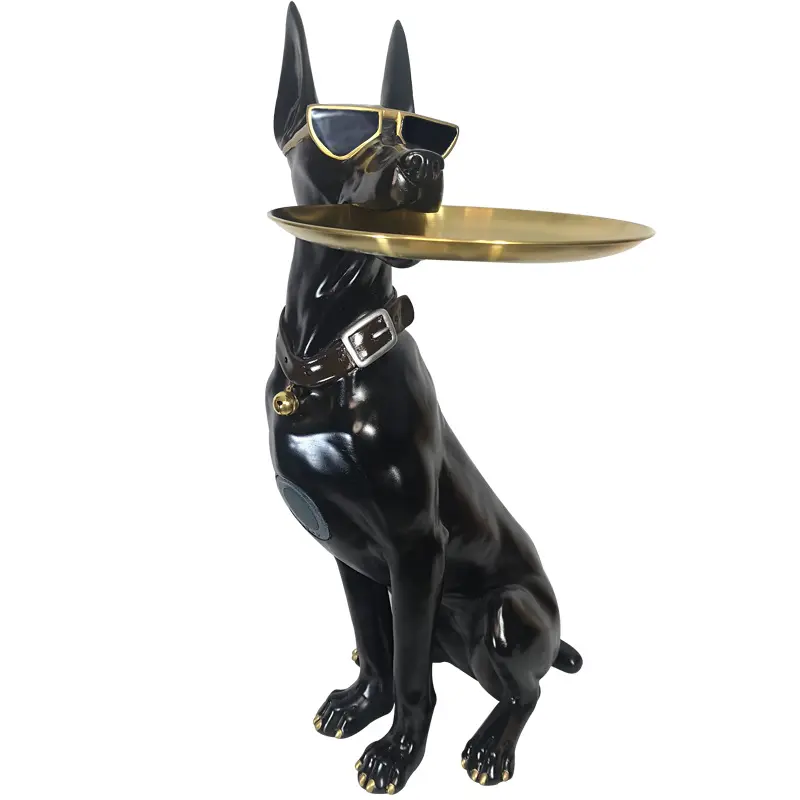 Elephant Dog Statue Nordic Decorations Doberman Pinscher Bite Tray Accessory Porch Storage Living Room Coffee Table