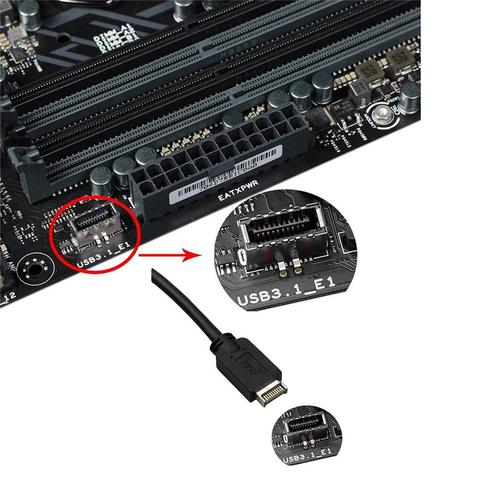 10gbps USB a-Key Type-E to Type-C Extension Cable