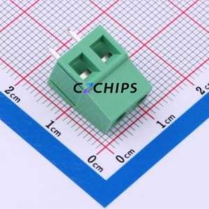 MX128-5.08-02P-GN01-Cu-Y-A Screw Terminal Block Through hole Component (THT),P=5.08mm Connector 1x2P 5.08mm Green Through Hole - Product Image 1