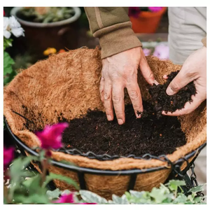Grand pot suspendu rond en fibre de coco fait à la main pour jardin, <span class=keywords><strong>panier</strong></span> à fleurs pour décoration - Product Image 4