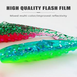 Lot de 15 leurres souples en PVC bouclés de 5,5 cm/<span class=keywords><strong>2</strong></span> g avec paillettes, appâts réalistes et colorés pour la pêche au bar en eau douce et salée – Qualité OEM supérieure - Product Image 4