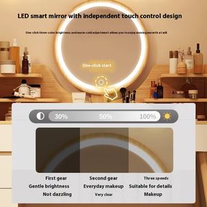 Table de toilette murale en acier inoxydable de style moderne et luxueux, avec <span class=keywords><strong>armoire</strong></span> intégrée et éclairage, pour salon - Product Image 3
