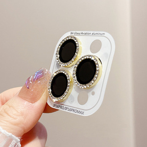 Protector de Lente de Teléfono con Diamantes Incrustados al por Mayor para <span class=keywords><strong>iPhone</strong></span> 17 Pro Max 16 15 <span class=keywords><strong>14</strong></span>, Cubierta Protectora Colorida para Cámara de Teléfono - Product Image 5