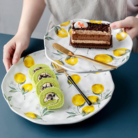 Ensemble de vaisselle en céramique à motif citron, assiette à dessert et à salade, vente chaude