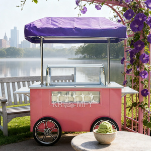 Chariot à glaces mobile à pousser à la main avec vitrine, homologué CE 2025 - Product Image 4