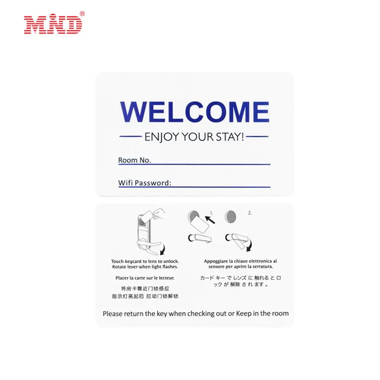 Proximity Printing Contactless Rewritable Programmable RFID Hotel Key Card For Model 6 Hotel