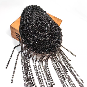 Toppe per cappello da sposa di Halloween in feltro di feltro resistente all'acqua stile etnico grande catena di lusso a spalla - Product Image 2