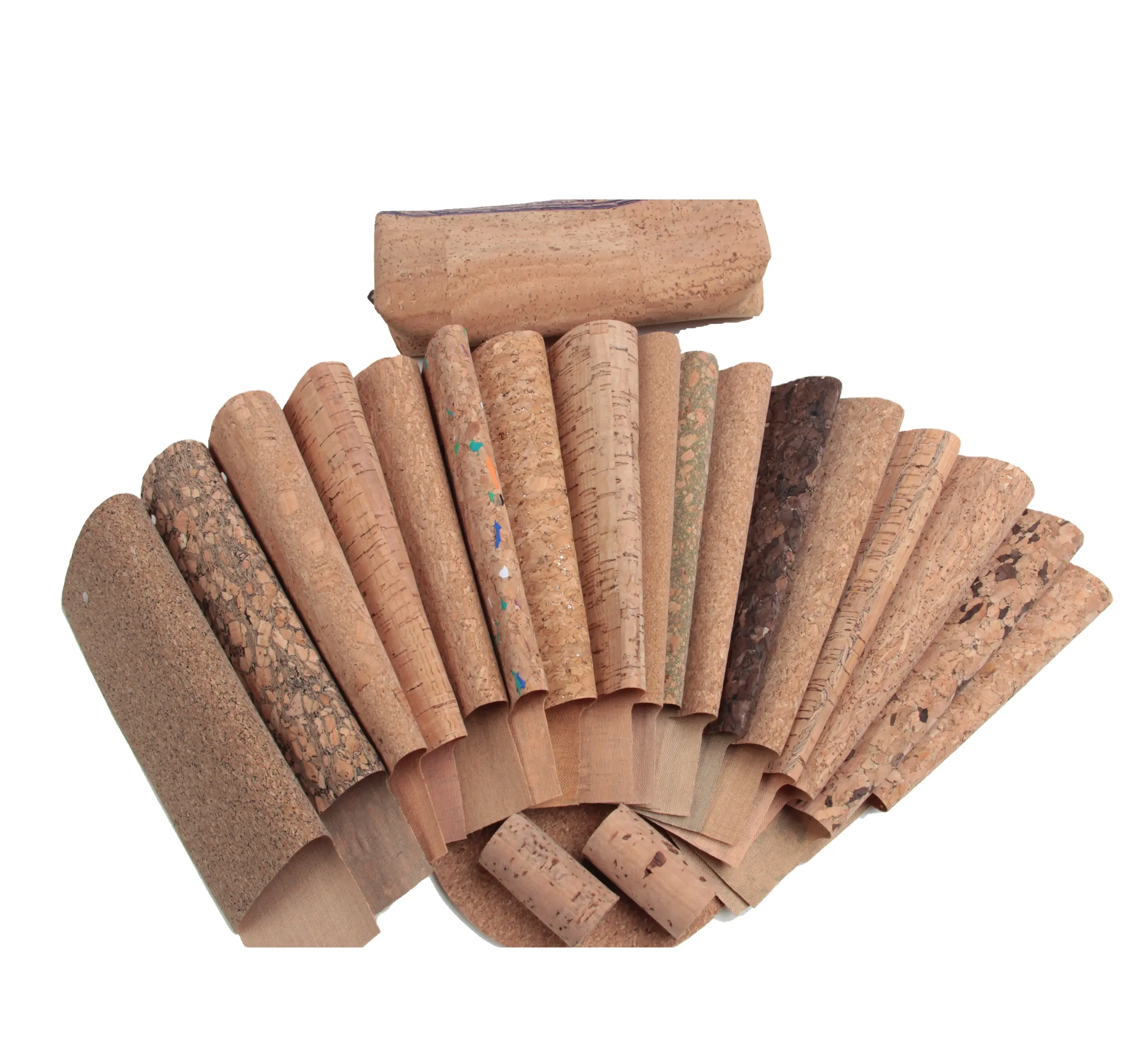 Portugal Cork Material Leather Natural Stones In Green River Cork Fabric For Cases Cover