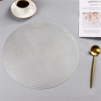 Grand napperon rond creux tissé en pvc doré luxueux, napperon d'activité de mariage antidérapant, thermo-isolant, napperon de table