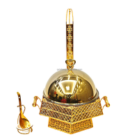 Chauffe-plat circulaire Lefeng Golden Lace de luxe en acier inoxydable, alimenté à l'alcool, 12 heures, 8L, design moderne et écologique