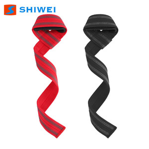 Shiwei Weightlifting Wristband Black And Red No Stretch Assistive Belt For Deadlift Fitness Unisex <b>Straps</b> - Product Image 1