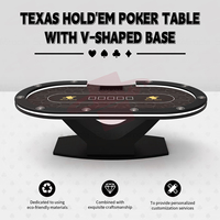 Table de poker Texas moderne sur mesure pour 10 joueurs avec LED, nouveau design, table de jeu de luxe en métal pour utilisation en casino