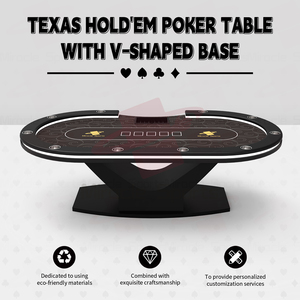 Tùy chỉnh phong cách hiện đại 10 người chơi Texas Poker bảng với LED thiết kế mới sang trọng kim loại cờ Bạc bảng cho Casino sử dụng - Product Image 2