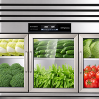 Réfrigérateur combiné professionnel pour cuisine commerciale, armoire verticale à triple porte, congélateur inférieur, en acier inoxydable 304