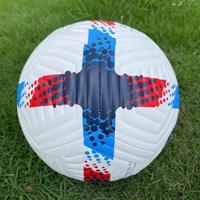 Ballon de football en cuir PU thermocollé et cousu à la machine, polyvalent, pour jeu en intérieur/extérieur, avec toucher doux et mouvement stable