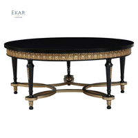 Nouveau design de meubles de table basse ronde rétro classique française ensemble combiné de tables d'angle