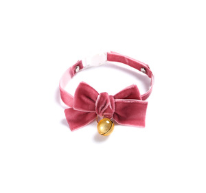 Noël velours noeud papillon Anti suffocation boucle chat chien collier <span class=keywords><strong>cravate</strong></span> cloche accessoires mode animal décoration noeud papillon - Product Image 6