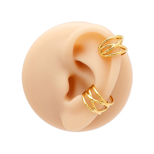 Vente en gros de bijoux sans ternissement en acier inoxydable à la mode boucles d'oreilles à clip en plaqué or 18 carats non percées pour femmes - Product Image 1
