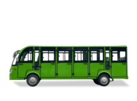 Nouveau bus électrique bleu moderne pour 17 passagers, avec portes, véhicule de tourisme personnalisé pour sites touristiques