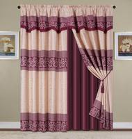 Jacquard métallique de luxe, tige de salon, rideaux, vente en gros, 3 pièces