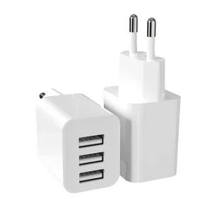 High Quality Universal 3 USB Port Phone Charger 5V 2.4A Wall Travel fast charger EU Plug Home portable Charger Adapter