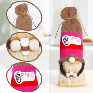 Best Selling Cute Knitted Coffee Cup <b>Doll</b> Garden Gnome Figurine Factory Christmas Decoration Holiday Party Thank You Favors - Product Image 5